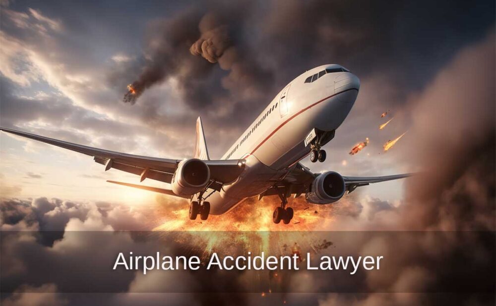 An airplane soaring through the sky, trailing smoke, highlighting the importance of legal support in aviation accidents.
