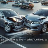 Two cars collide, showcasing what you need to know about parking lot accidents.