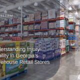 Inside view of a Georgia warehouse retail store, highlighting injury liability and retailer responsibilities.