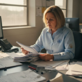 Claims adjuster reviews slip and fall claim