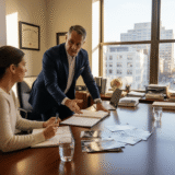 Attorney consulting with client about injury case