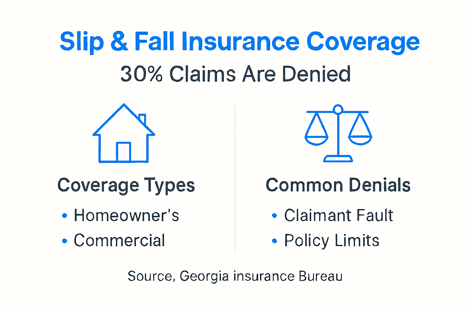 Infographic showing slip and fall coverage basics