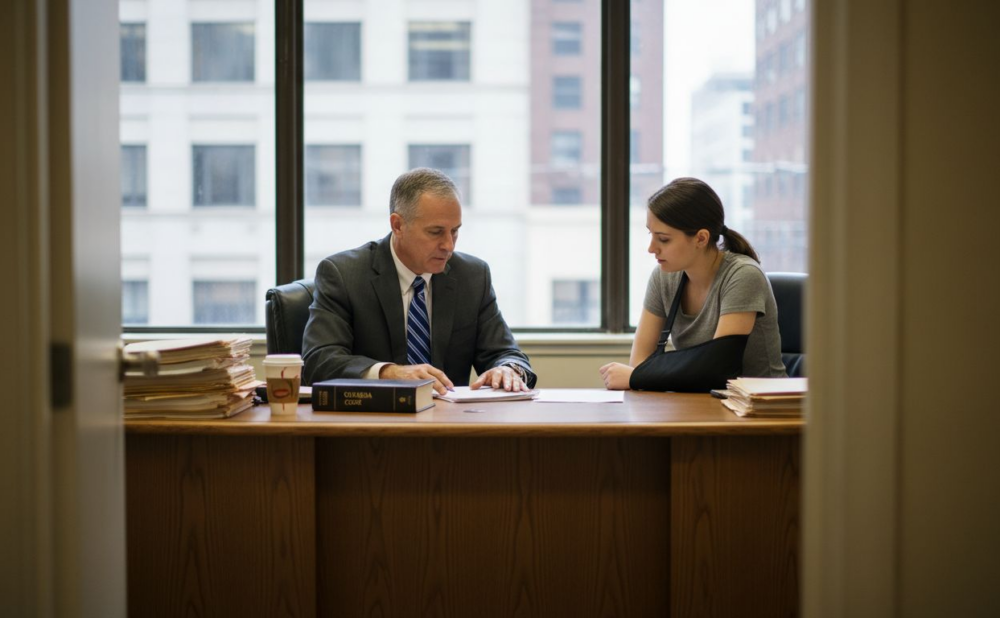 Attorney meets client about Georgia injury claim