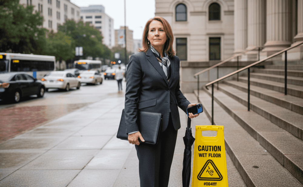 Attorney outside Georgia courthouse steps