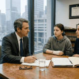 Attorney meeting accident victim and family