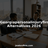 Lawyers discussing case in Atlanta office conference room