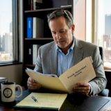 Attorney reviewing trucking accident claim paperwork