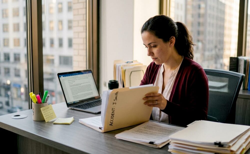 Paralegal organizing Georgia injury case files