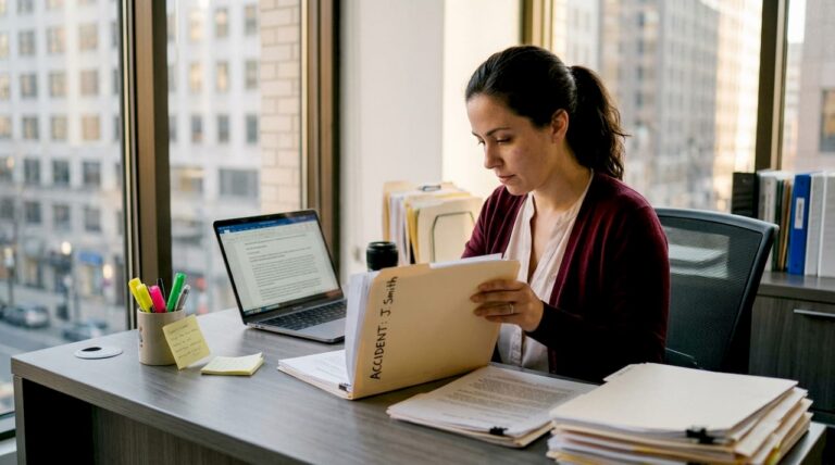 Paralegal organizing Georgia injury case files