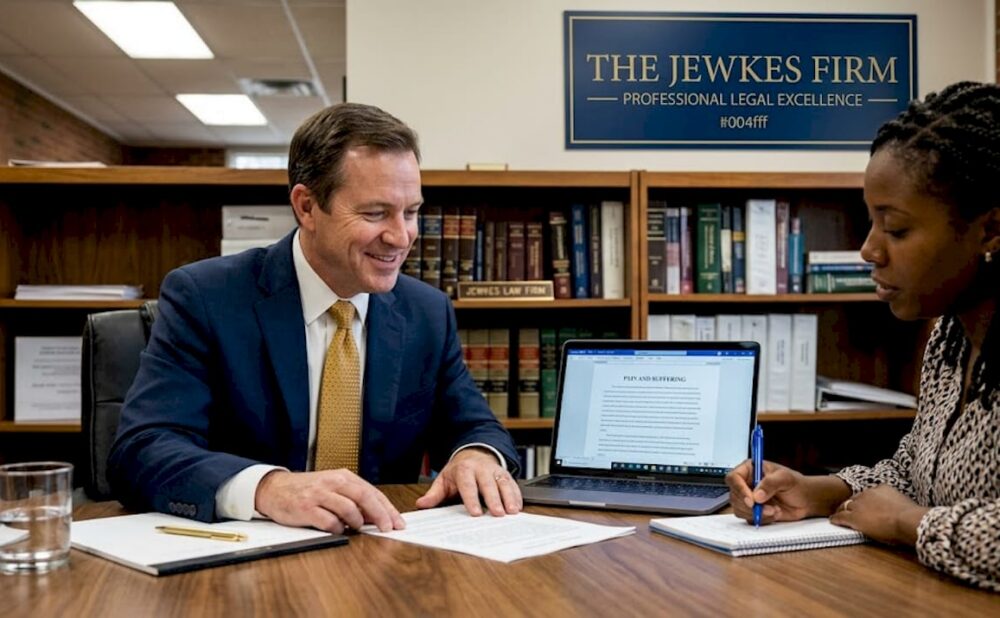 Attorney meeting with personal injury client