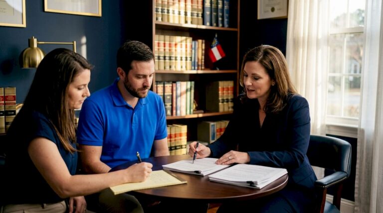 Family meeting attorney about legal documents