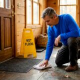 Home entryway slip prevention in progress