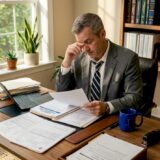 Attorney reviewing truck accident insurance paperwork