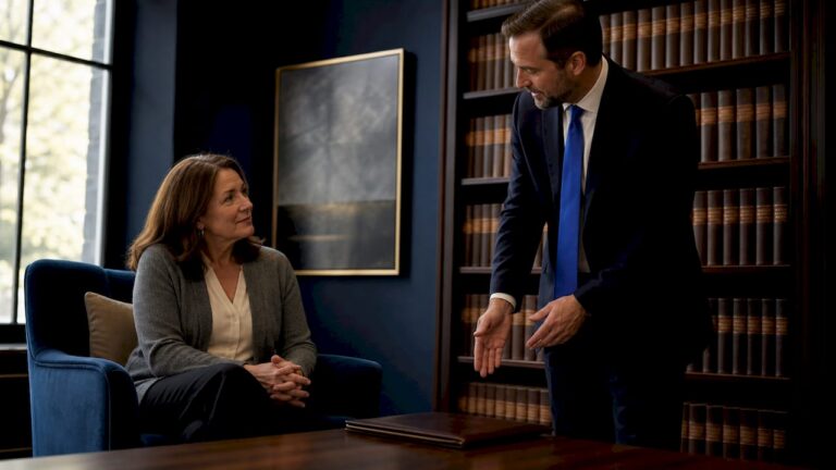 Client consulting attorney about medical claim