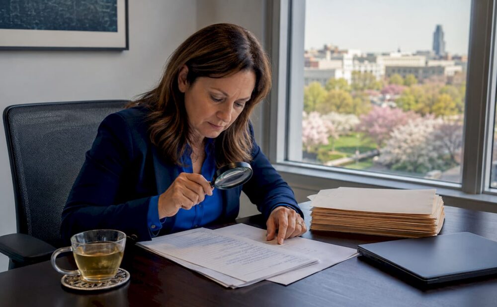 Insurance adjuster reviewing injury claim documents