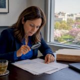 Insurance adjuster reviewing injury claim documents