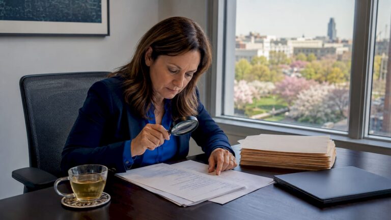 Insurance adjuster reviewing injury claim documents
