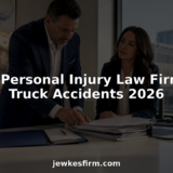Legal consultation for truck accident victim at desk