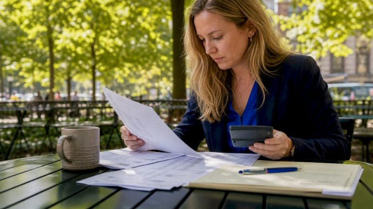 Legal assistant reviewing injury damages documents