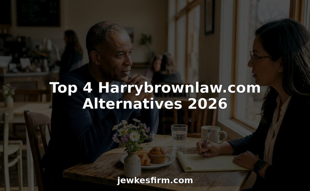 Client consulting injury law attorney in office