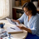 Woman reviewing Georgia car accident claim documents