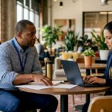 Client consulting lawyer about accident claim
