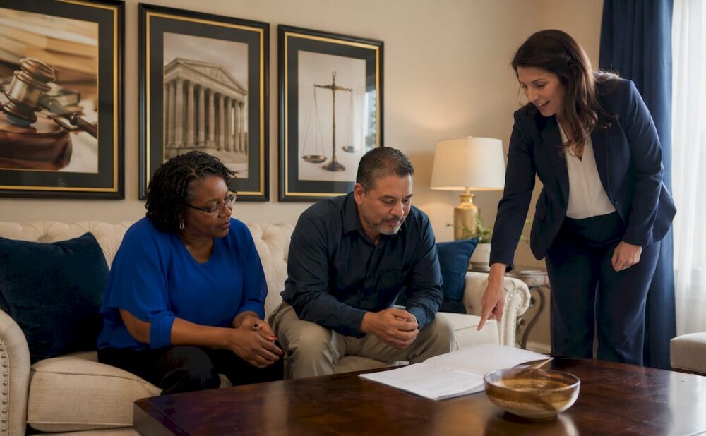 Family consulting attorney about wrongful death