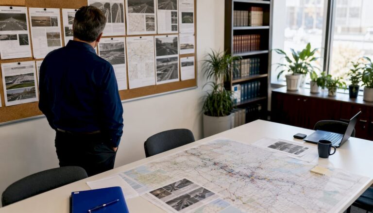 Man reviewing printed fatal accident reports
