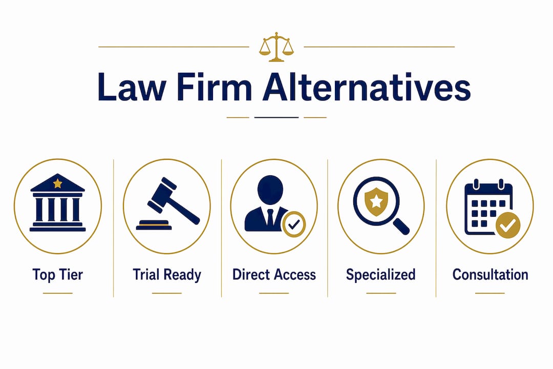 Infographic comparing personal injury law firm alternatives