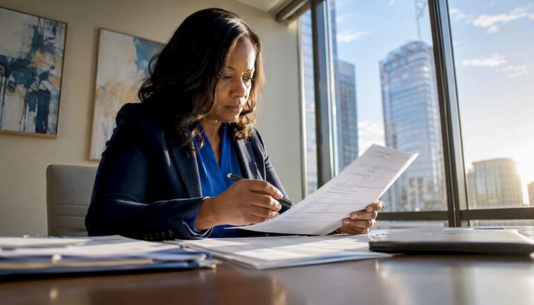 Attorney reviewing medical malpractice checklist