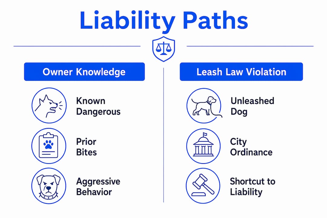 Infographic comparing liability paths