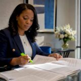 Attorney reviewing Georgia tort reform documents