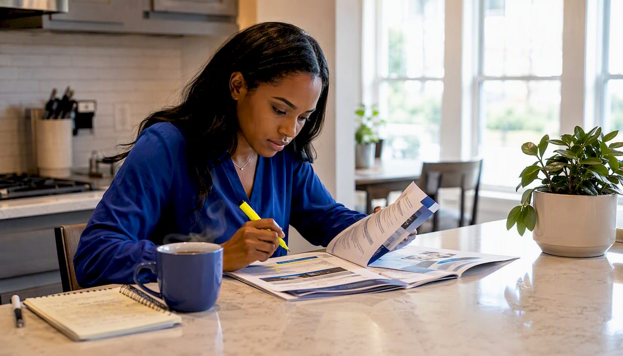 Patient studying medical consent documents