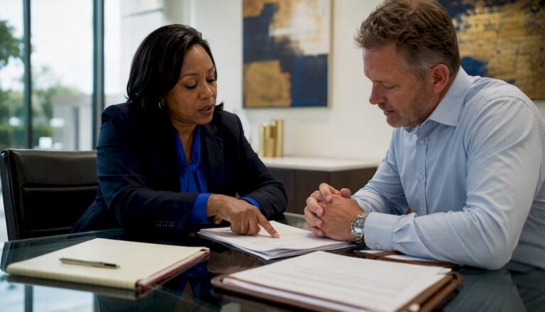 Attorney consulting client on punitive damages