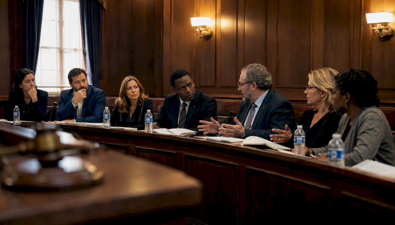 Jurors deliberating punitive damages case