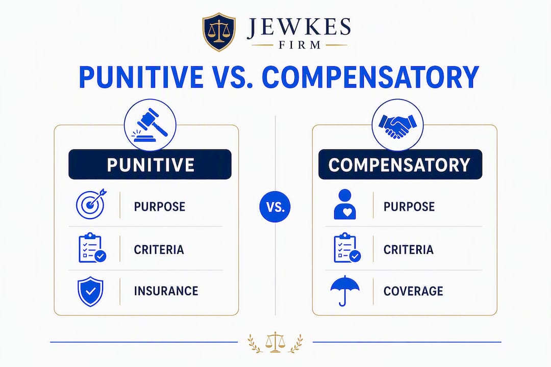 Infographic comparing punitive and compensatory damages