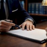 Lawyer explaining contingency fee contract