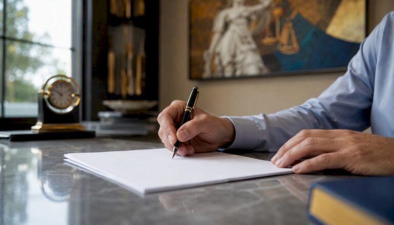 Client signing legal fee agreement