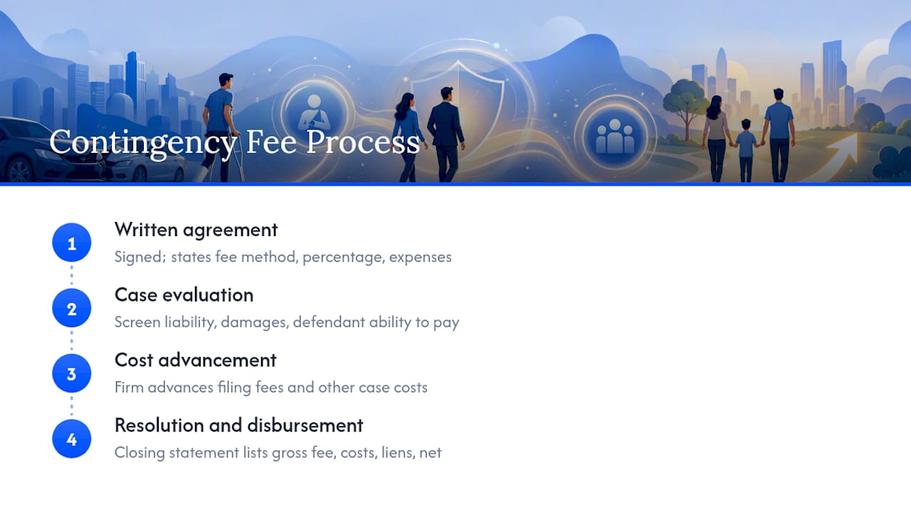 Diagram of contingency fee agreement process