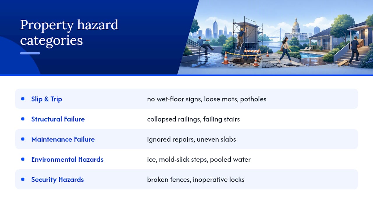 Diagram of five common property hazard categories in Georgia
