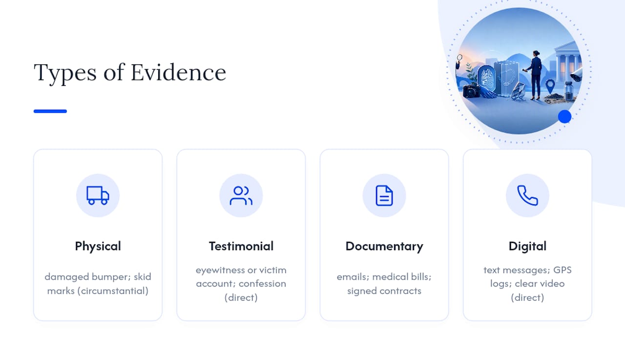 Diagram of evidence types and distinctions