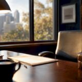 Personal injury law office workspace close-up