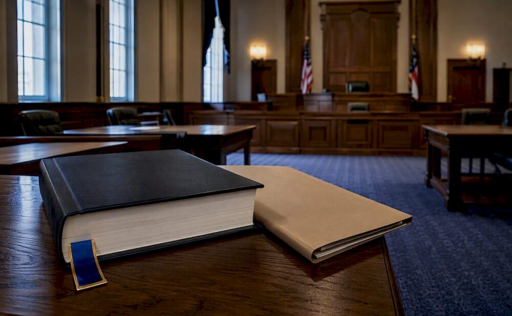 Georgia courtroom prepared for damages hearing