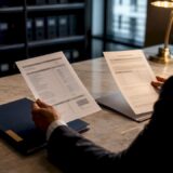 Attorney reviewing Medicare lien documents