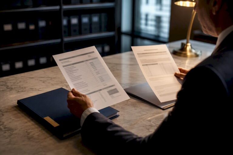 Attorney reviewing Medicare lien documents