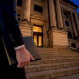 Georgia courthouse entrance at filing time