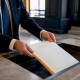 Attorney submitting jury demand at courthouse