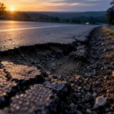 Damaged Georgia roadway with pavement defect