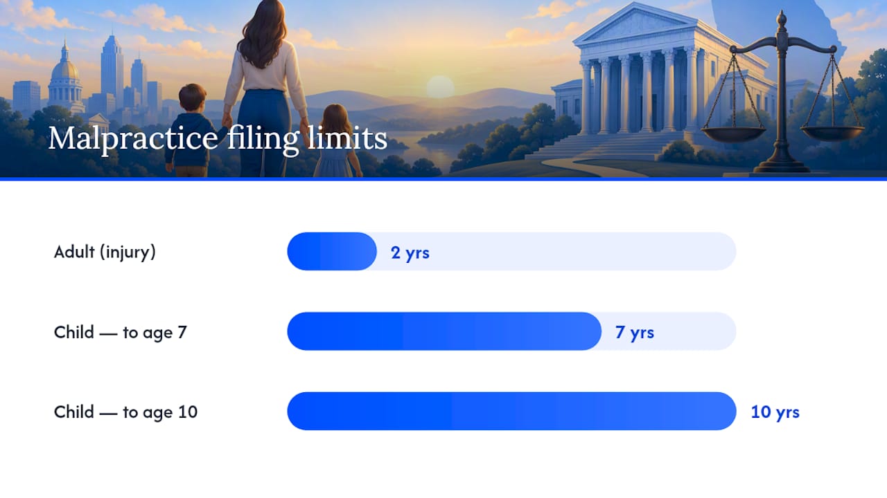 Timeline showing Georgia child claim deadline