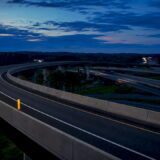 Georgia interstate interchange at dusk